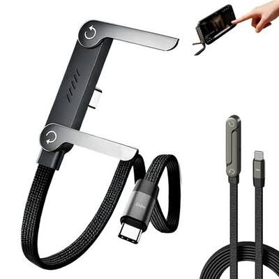 2 in 1 Invisible Stand Cable Fast Charging Data Cable