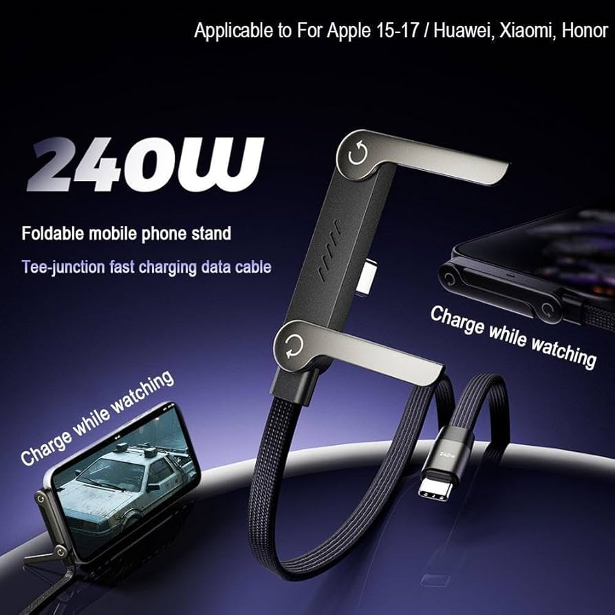 2 in 1 Invisible Stand Cable Fast Charging Data Cable